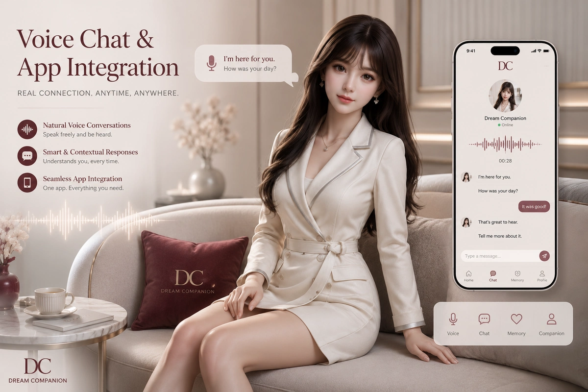 AI companion dolls voice memory and app interaction concept