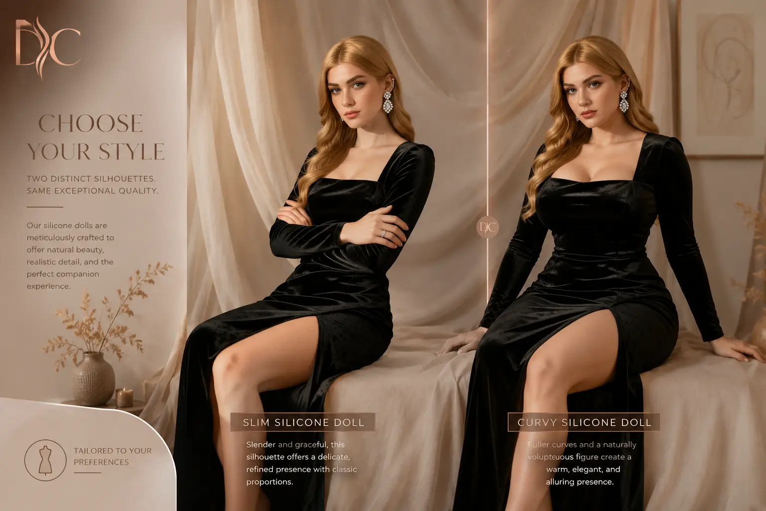 Curvy and slim silicone doll style comparison for best silicone sex dolls guide