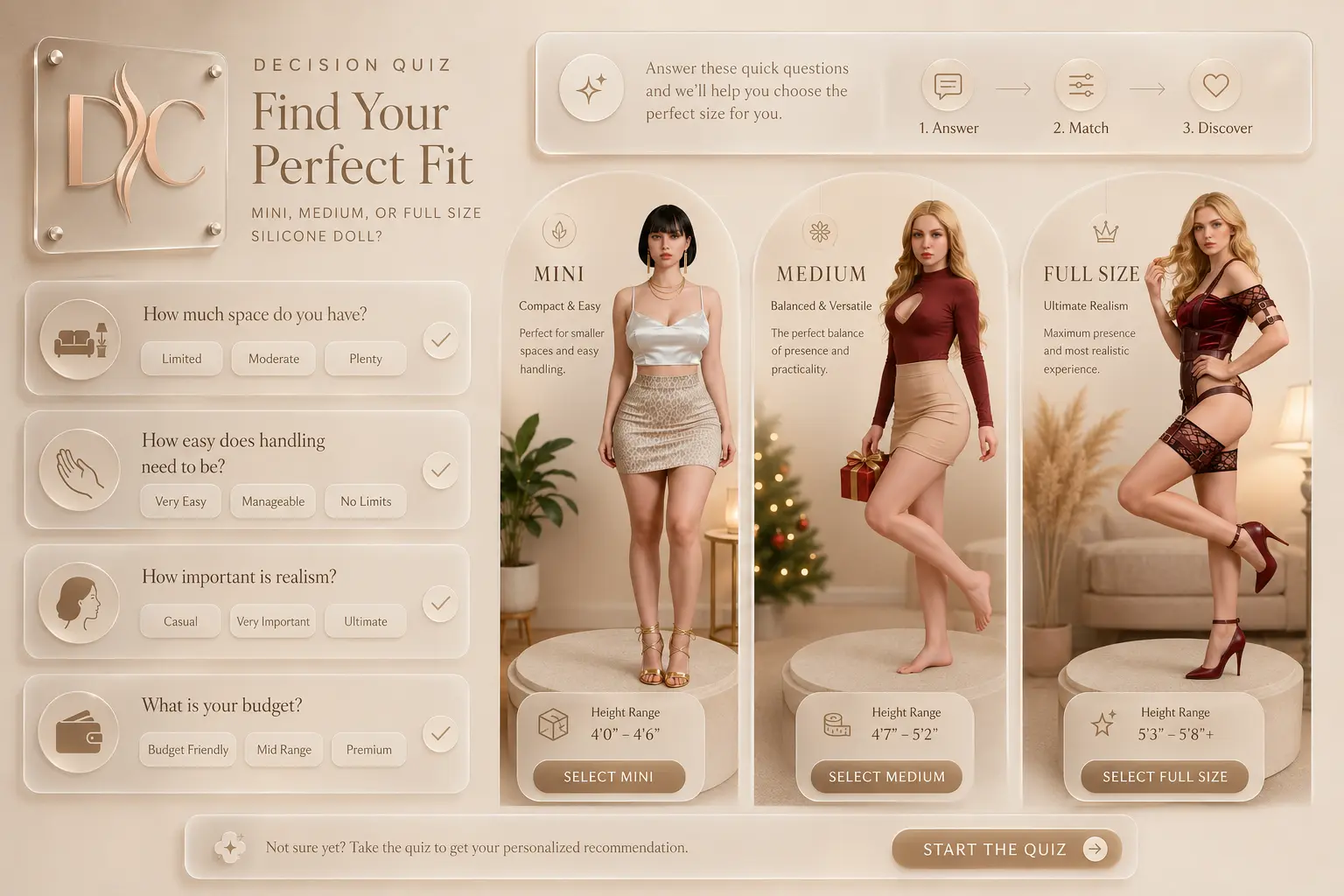 mini vs full size sex doll interactive size decision quiz