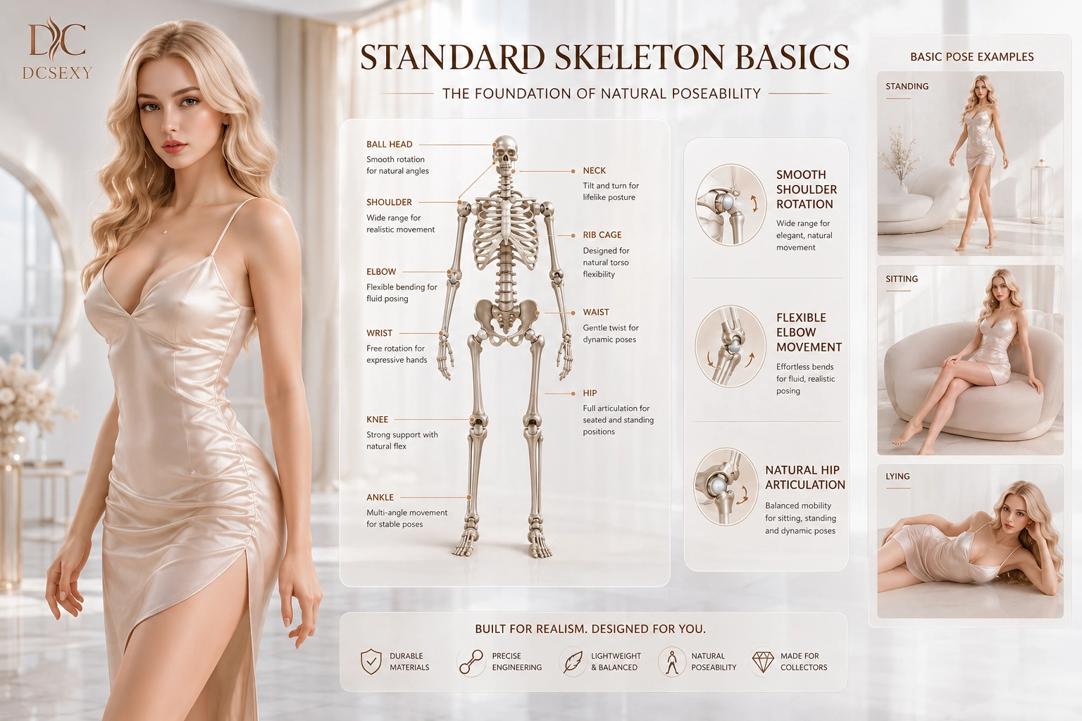 Standard skeleton sex doll basic poseability guide