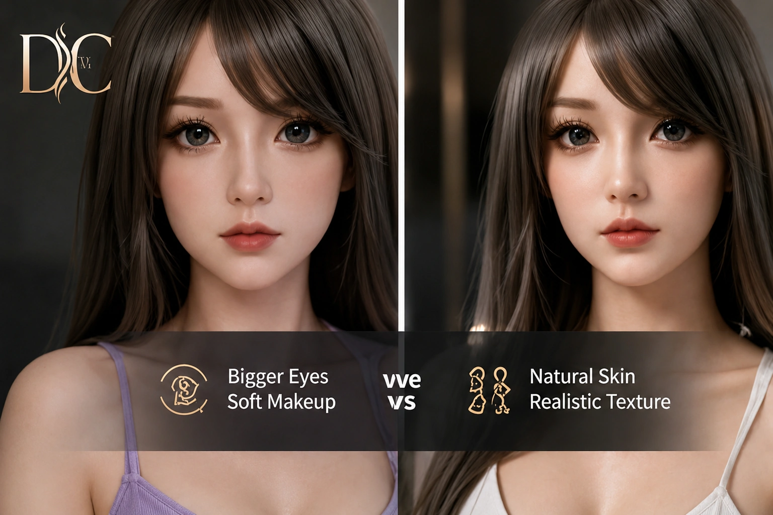 realistic anime dolls vs realistic dolls face detail comparison