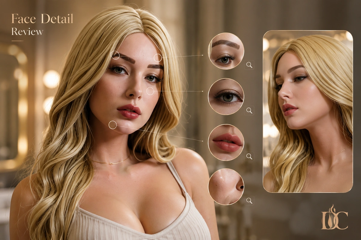 sex doll product photos face detail review with eyes lips skin and side profile