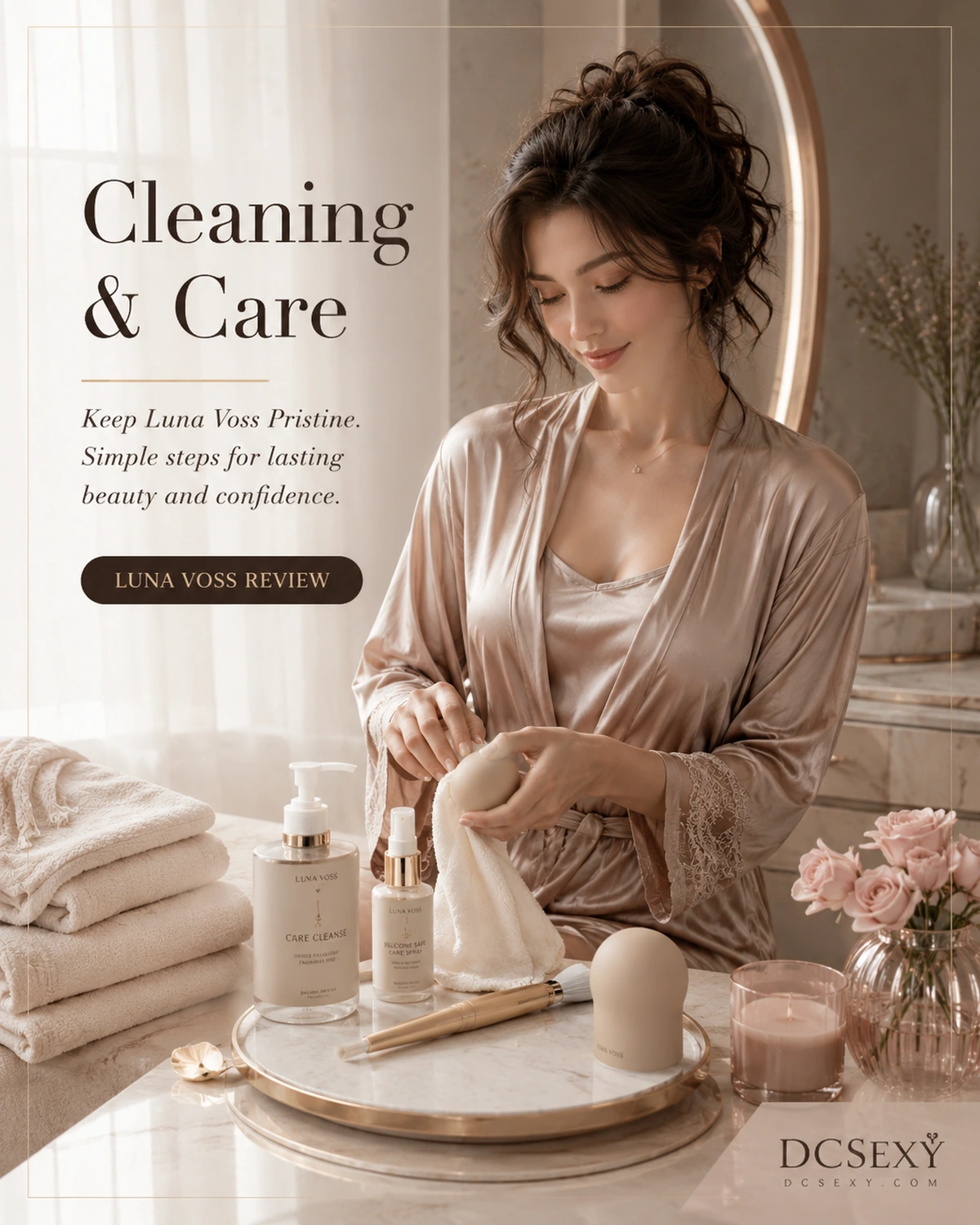 Luna Voss Realistic Silicone Doll Review cleaning and care setup