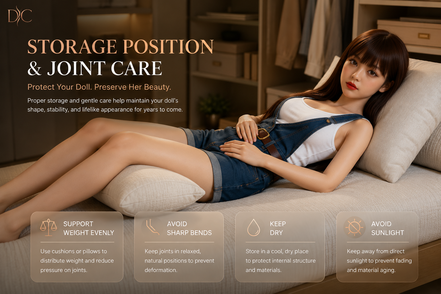 first 30 days with a new doll storage position joint care