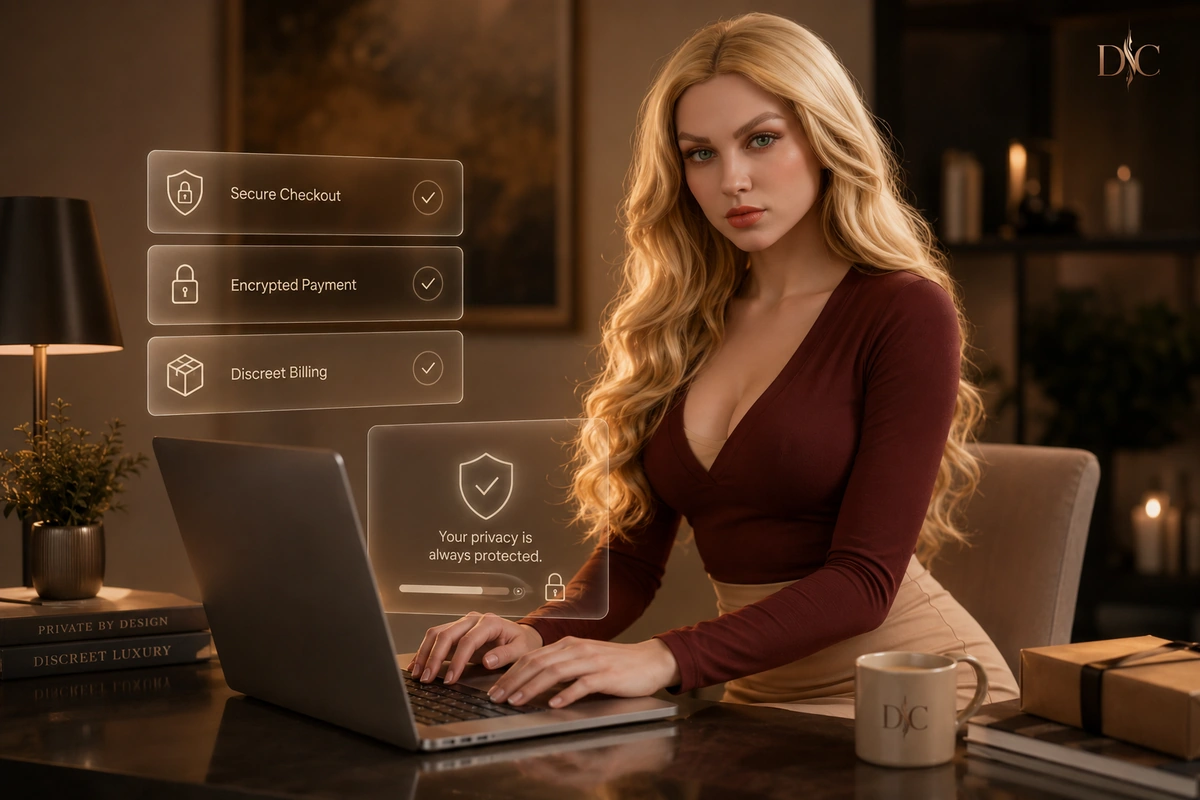 Adult doll privacy secure checkout and private billing for online shopping