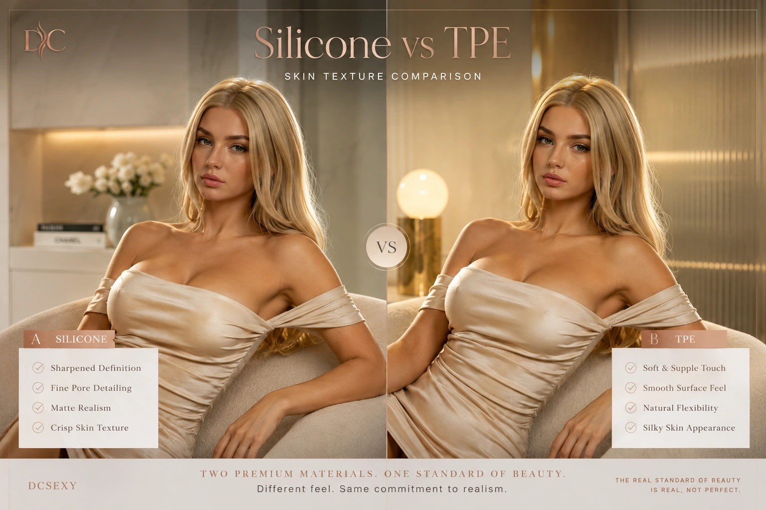 silicone vs TPE realistic skin texture comparison